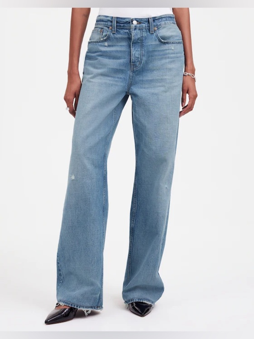 Madewell The Low-Slung Baggy Wide Leg Jeans in Hamburg Wash Size 29 NWT